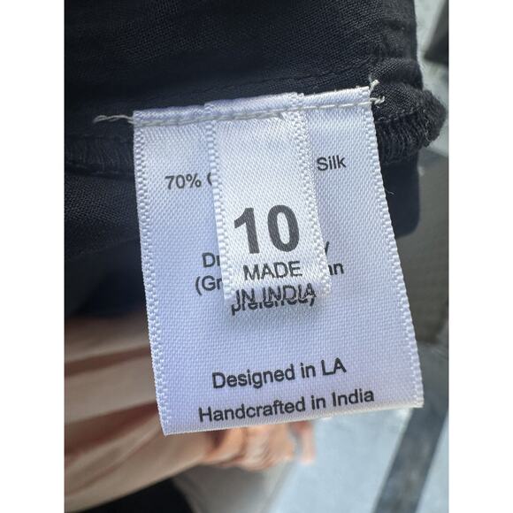 St Roche Dream Maxi Dress Halter Pockets Pink Black Resortwear Silk Blend Sz 10 - Picture 12 of 15